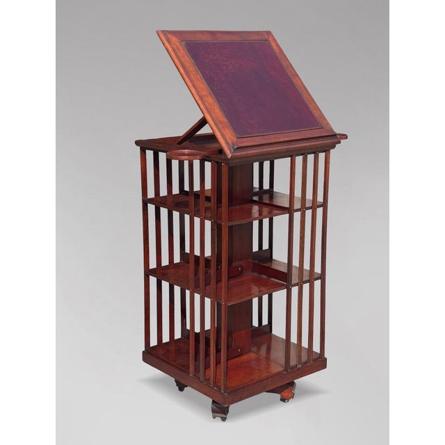 Tall 19th Century French Mahogany Revolving Bookcase, 1880s For Sale - Image 3 of 11
