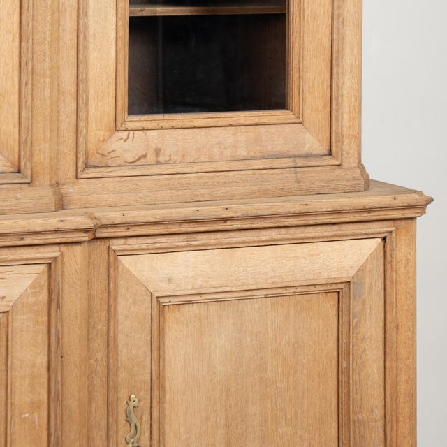 19th Century Bleached Oak French Bookcase Display Cabinet For Sale - Image 10 of 13