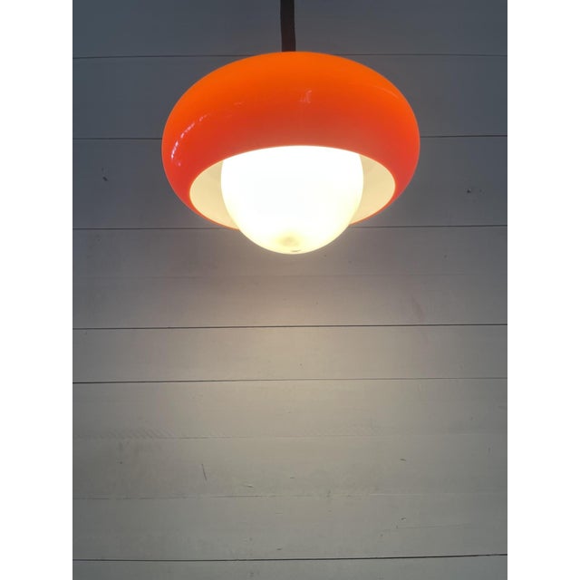 Vintage Space Age Italian UFO Pendant Lamp in Chrome by Guzzini, 1970s For Sale - Image 6 of 6