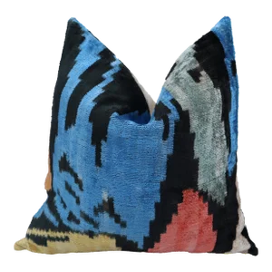 Handmade Designer Valvet Throw Pillow With Down Insert