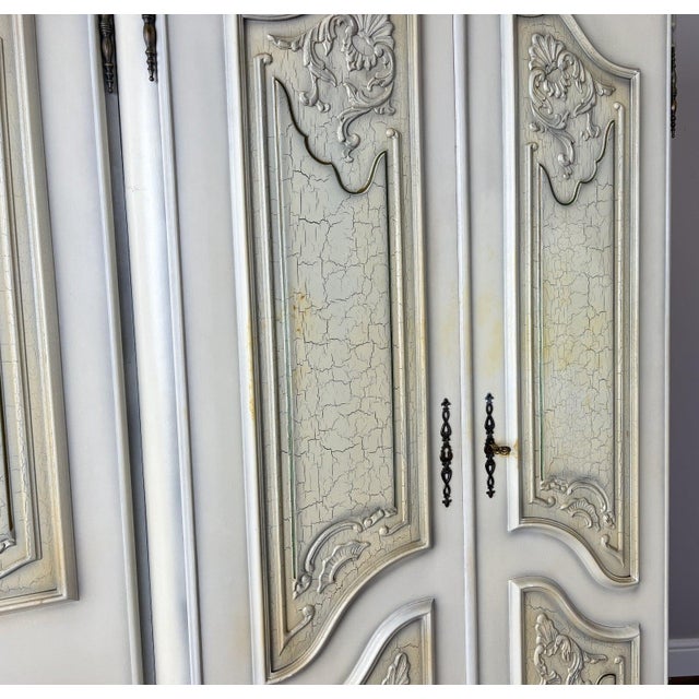 Vintage French Shabby Chic Wardrobe For Sale - Image 13 of 18
