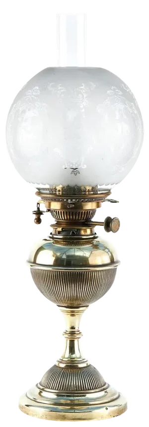 Antique Brass Oil Lamp, 1900s