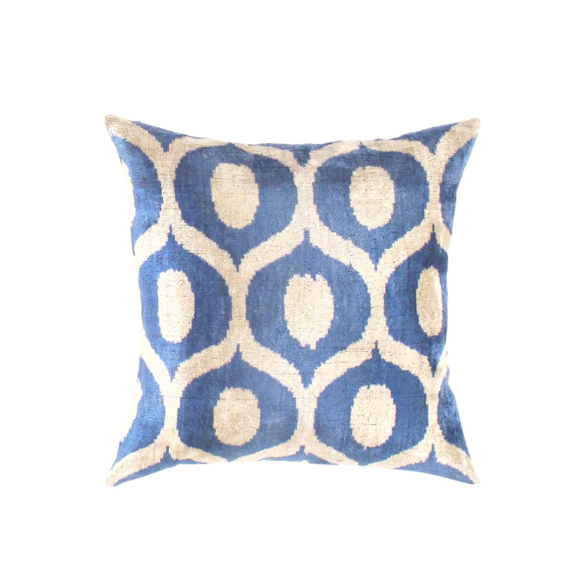 Contemporary Pasargad Oasis Collection Silk Velvet Ikat Pillow
