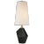 Kelly Wearstler for Visual Comfort Signature Halcyon Accent Table Lamp in Black Cremo Marble with Linen Shade For Sale
