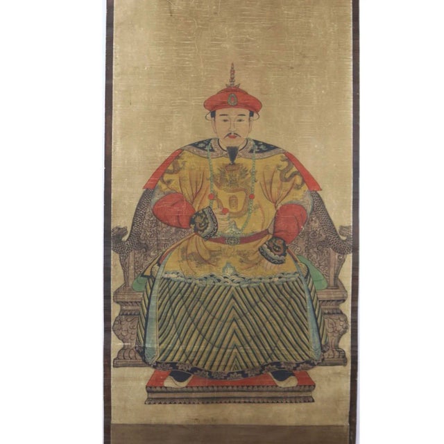 1990s 1990s Chinese Emperor Scroll Painting For Sale - Image 5 of 10