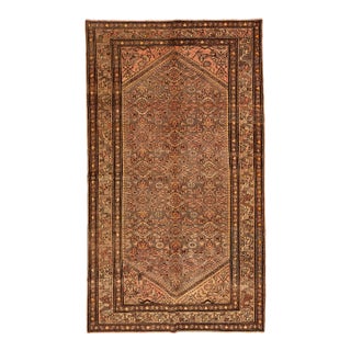 Antique Persian Malayer Gray Wool Rug From the 1920s With Floral Pattern For Sale