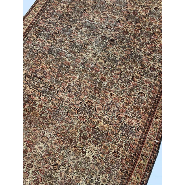 Textile Antique Persian Farahan Rug 3'9" X 5’10” For Sale - Image 7 of 9