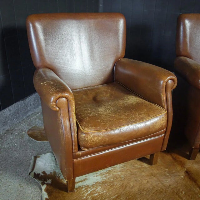 Vintage Leather Brown Chair For Sale - Image 3 of 7