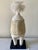 Off-white 1980s Naida Seibel Mixed Media Figurative Sculpture With Brass Face & Feather Adornment, 27” H For Sale - Image 8 of 10