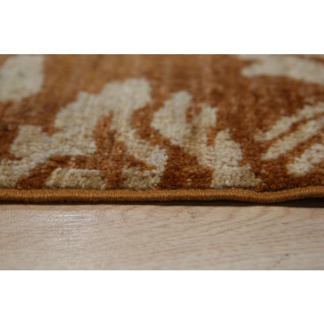 Refined Brow Color Hand Knotted Wool Rug, Country of Origin: India. This exquisite piece showcases the exceptional quality...