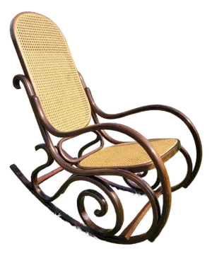 Mid-Century Modern Thonet-Style Bentwood & Cane Rocking Chair