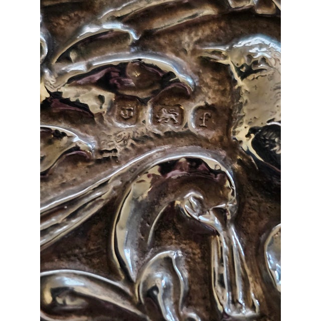 Art Nouveau Sterling Silver Repoussé Frame With Rare Bird Motifs — Birmingham 1905 For Sale - Image 11 of 17