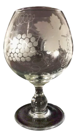 Late 19th Century Blown Glass Coupe with Vines Decor
