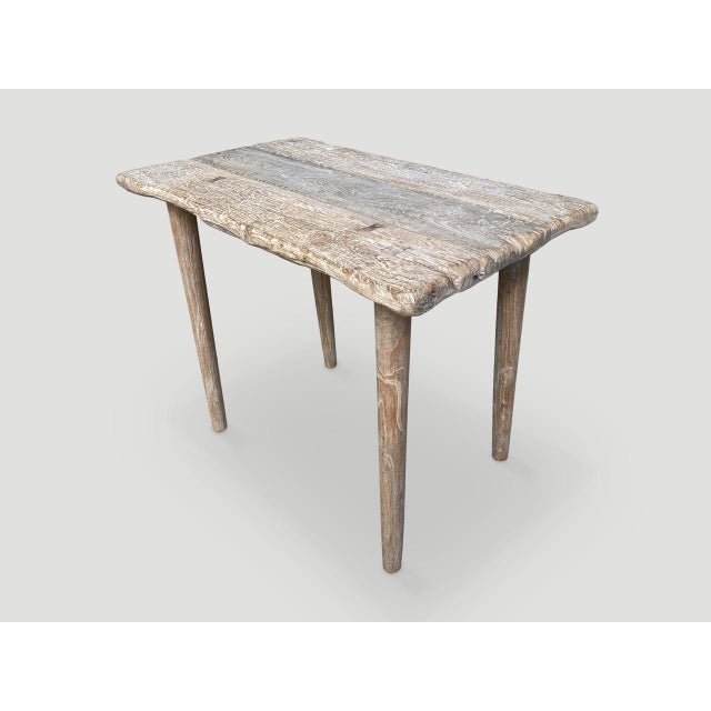 2010s Andrianna Shamaris Wabi Sabi Teak Wood Console or Side Table For Sale - Image 5 of 6