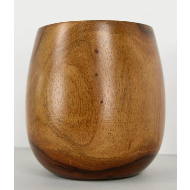 Hawaiian Hand Turned Wood Milo Bowl Vessel by Joseph Mathieu Hawaii For Sale In Monterey, CA - Image 6 of 8