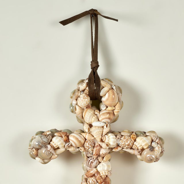 Victorian Vintage Seashell Encrusted Sailors Valentine Ship Anchor For Sale - Image 3 of 8