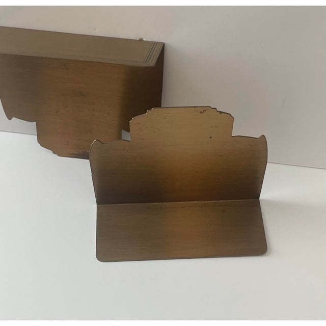 Brass 1939 New York Worlds Fair Pair Brass Bookends Deco For Sale - Image 8 of 8