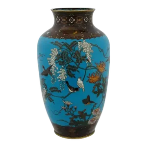Antique Japanese Meiji Cloisonne Enamel Vase