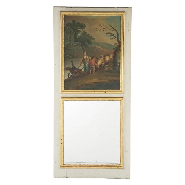French 1820 Gilt Trumeau Mirror With Painting For Sale In San Francisco - Image 6 of 7