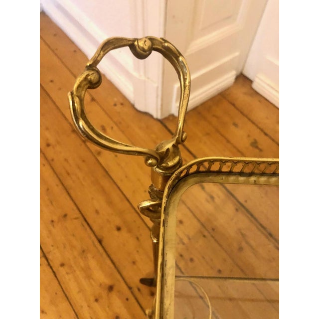 Neoclassical Tea Trolley in Brass with Angel Figurines, 1950s For Sale - Image 14 of 15