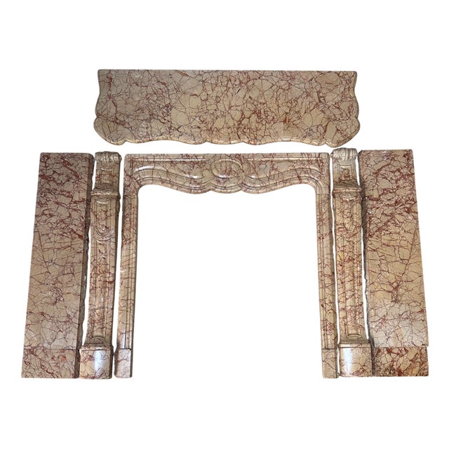 Louis XV Style Pompadour Fireplace in Yellow Trets Marble For Sale
