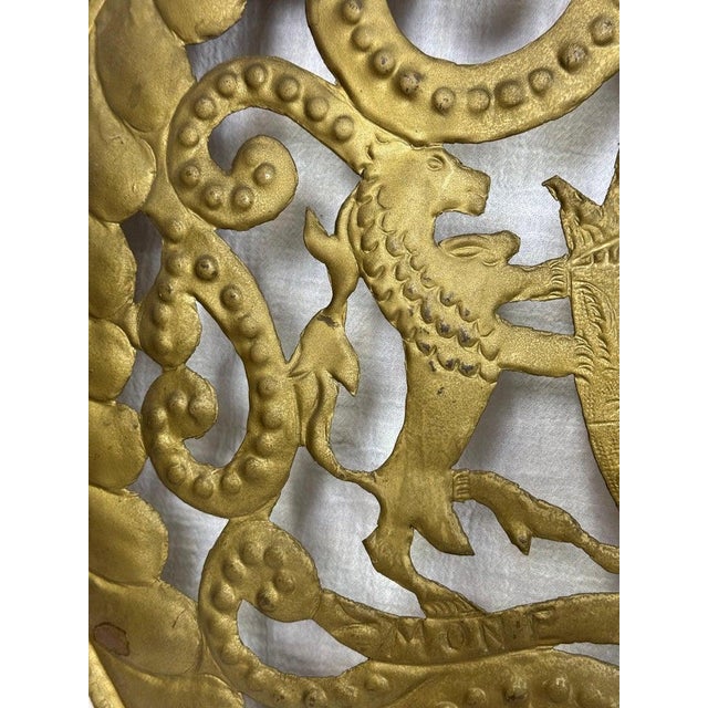 Metal Pair of Large Shield Form Wall Sconce Bases For Sale - Image 7 of 12