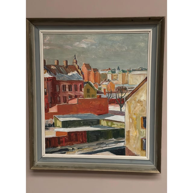 Bertil Lundqvist, Landscape, 1950s, Oil Painting on Panel, Framed For Sale - Image 12 of 18