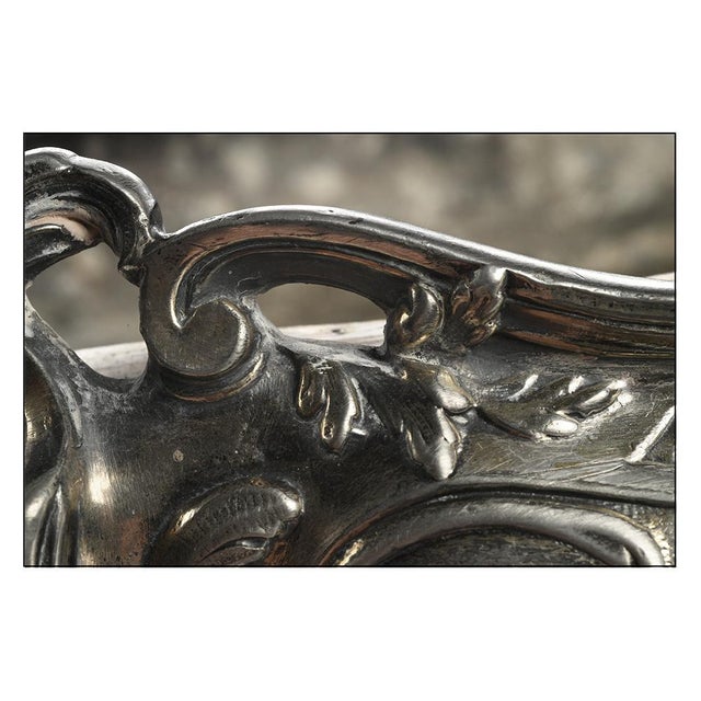 Vintage Metal Silver Centerpiece For Sale - Image 6 of 7