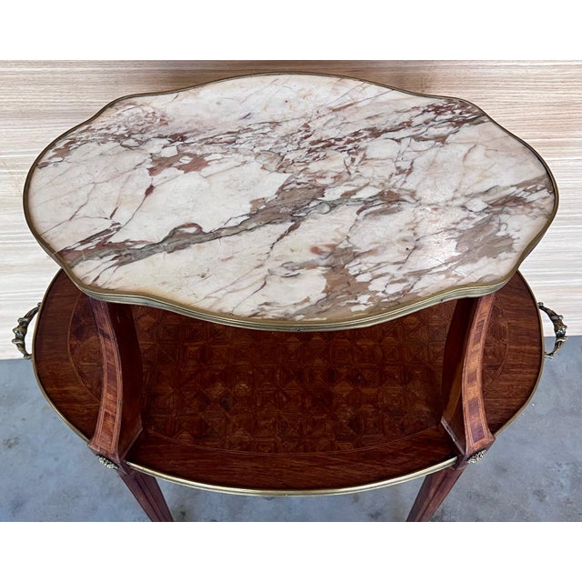 Late 19th Century French Two-Tier Mahogany Dessert Stand Manner of Louis XVI For Sale - Image 11 of 17