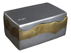 Brutalist Aluminium and Brass Box by David Marshall, 1980s