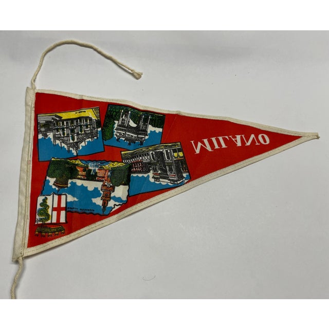 Vintage Milano Italy Cloth Banner For Sale - Image 4 of 4