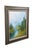 Vintage oil painting on canvas depicting a lush mountain nature landscape of pines along a river / lake. Signed Lantren in...