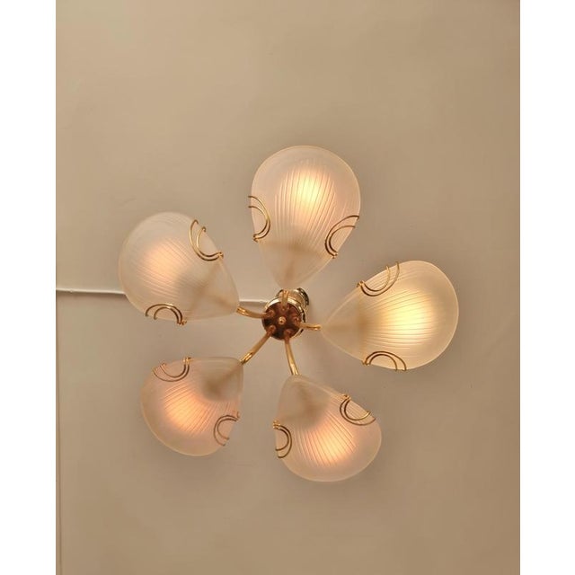 Reijmyre Pendant in Brass with Clam-Shaped Glass, 1980s For Sale - Image 6 of 9