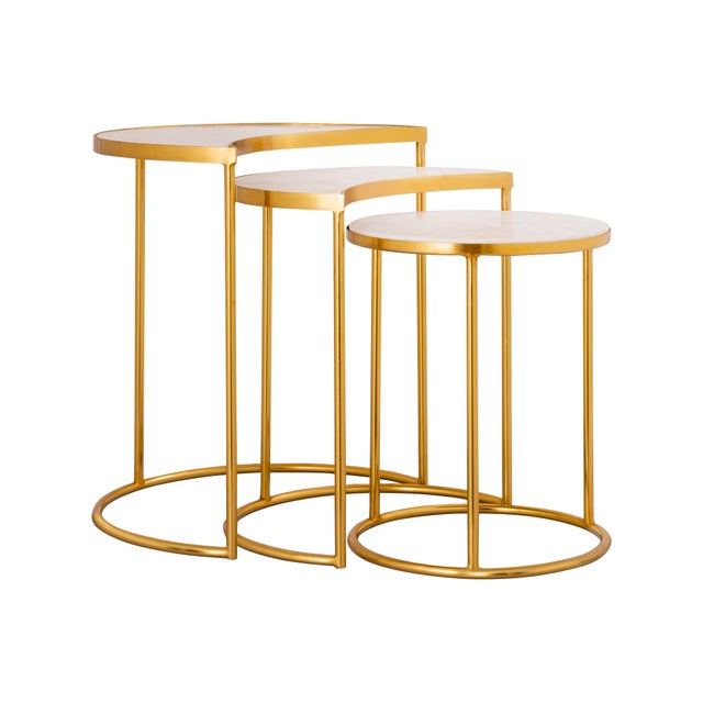 2020s Crescent Iron Nesting Tables - Set of 3 For Sale - Image 5 of 12