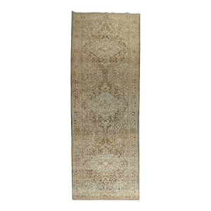 Antique Zabihi Collection Persian Malayer Brown Corridor Runner
