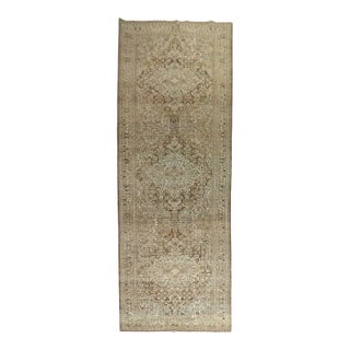 Antique Zabihi Collection Persian Malayer Brown Corridor Runner - 5'5" x 17'6" For Sale