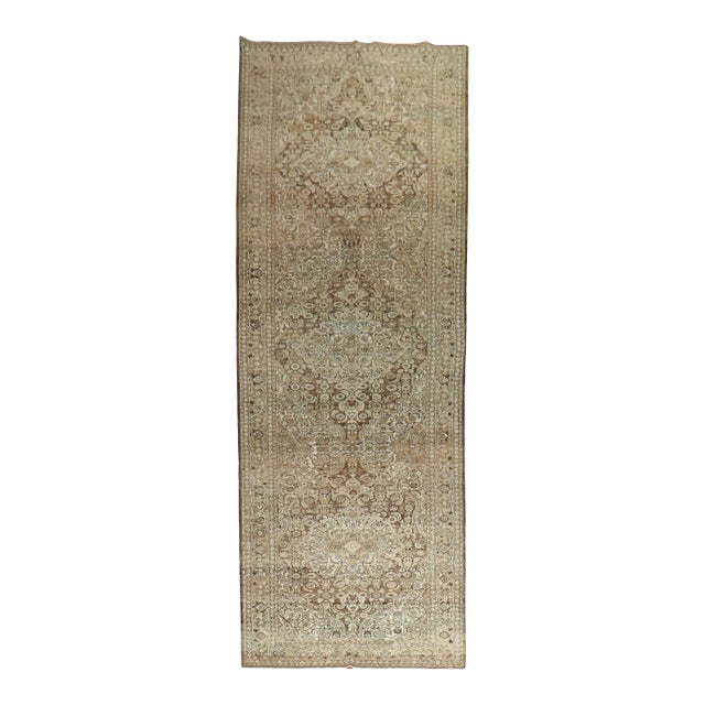 Antique Zabihi Collection Persian Malayer Brown Corridor Runner - 5'5" x 17'6" For Sale