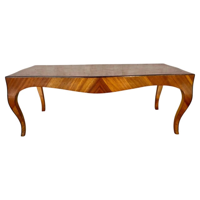 Italian Burlwood Parquetry Coffee Table With Satinwood Inlay For Sale - Image 4 of 13
