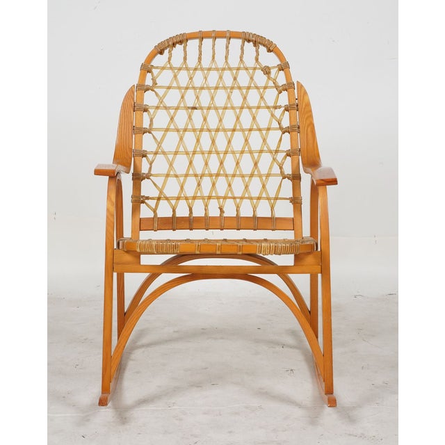 Vintage Snocraft Snowshoe Rocking Chair from the personal Hollywood residence of Otto Natzler and Gertrud Natzler. Made...