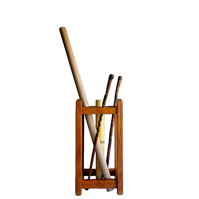 Wood Early 20th Century Arts and Crafts Mission Stickley Style Oak Wood Umbrella Stand For Sale - Image 7 of 17