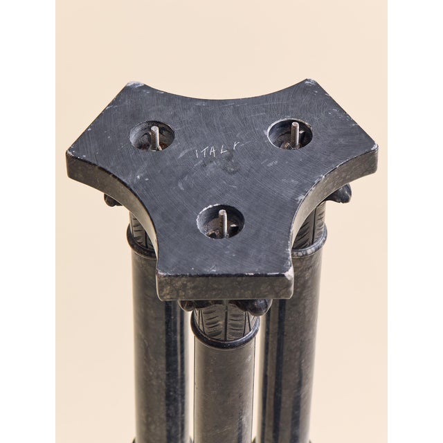 The Vintage Italian Black Marble Tripod Column Pedestal For Sale - Image 9 of 11