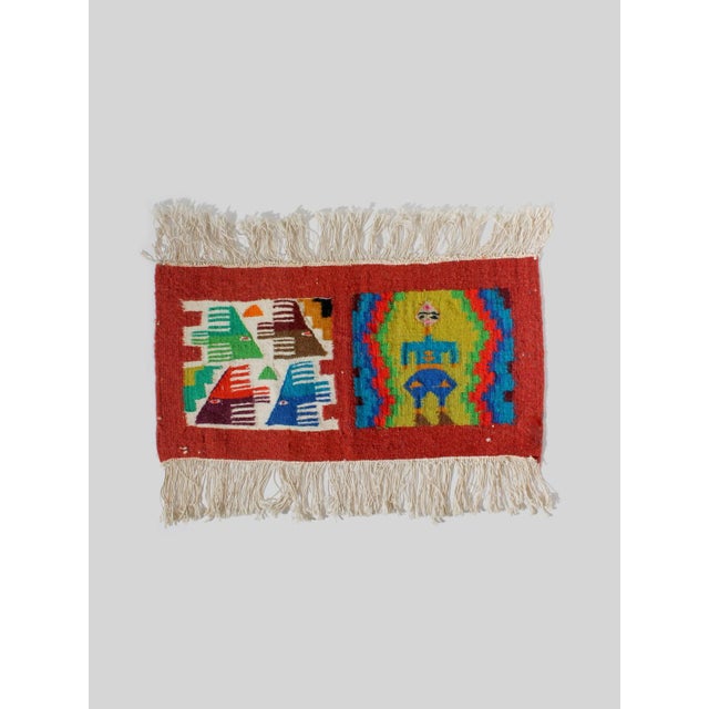 Red Hand-Woven Rug, Tunisia, 1960s For Sale - Image 8 of 8