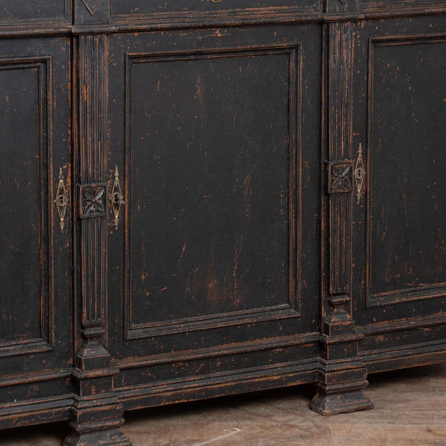 19th Century Swedish Black Painted Pine Sideboard Buffet For Sale - Image 12 of 15