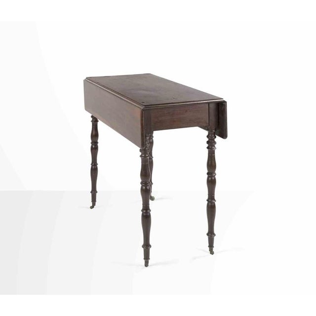 Small Mahogany Side Table with Turned Columns, Italy, 1950s For Sale - Image 3 of 9
