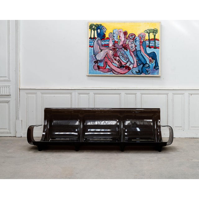 Vintage Marsala Sofa and Ottoman in Brown Leather from Ligne Roset, 1980s, Set of 2 For Sale - Image 12 of 13