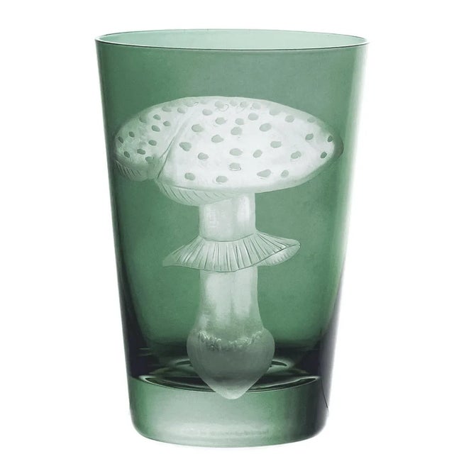 Farmhouse ARTEL Mushrooms Collection Tumblers in Sage - Set of 6 For Sale - Image 3 of 8