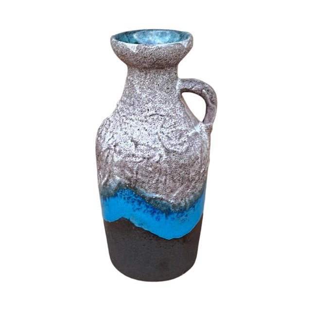 Mid-Century Modern Ceramic Vase With Handle, Fat Lava, Strehla Keramik, Germany, 1970s. For Sale - Image 3 of 10