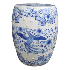 Vintage Blue & White Chinoiserie Garden Stool