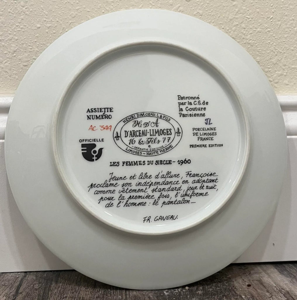 1960 Premiere Edition Limoges Independent Woman Plate- Numbered