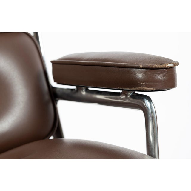 Eames Herman Miller Time Life Brown Leather Office Chair 2017 For Sale - Image 14 of 17